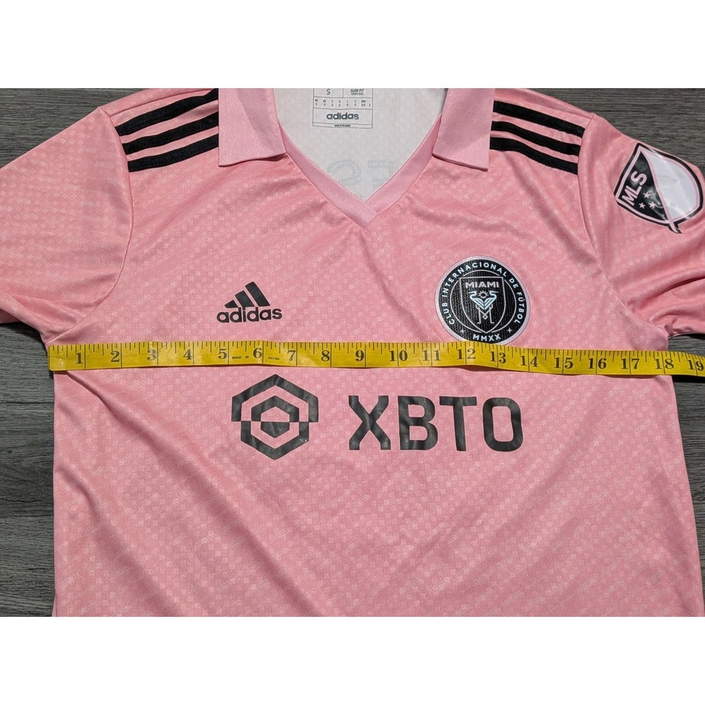 Adidas Men's Pink Inter Miami Messi #10 Soccer Futbol MLS Slim Fit Jersey Size S - Picture 5 of 7